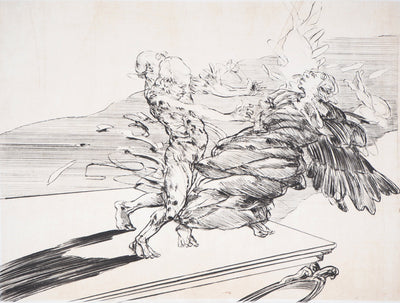 Claude WEISBUCH : La chute de l'ange - Gravure