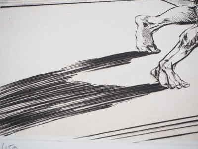Claude WEISBUCH : La chute de l'ange - Gravure (détail)