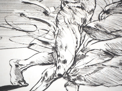 Claude WEISBUCH : La chute de l'ange - Gravure (détail)