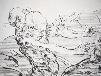 Claude WEISBUCH : La chute de l'ange - Gravure (détail)