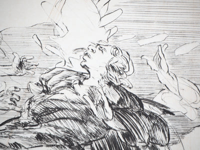 Claude WEISBUCH : La chute de l'ange - Gravure (détail)