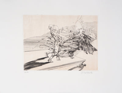 Claude WEISBUCH : La chute de l'ange - Gravure (détail)