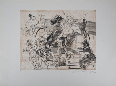 Claude WEISBUCH : Massacre, 1978 - Gravure (détail)