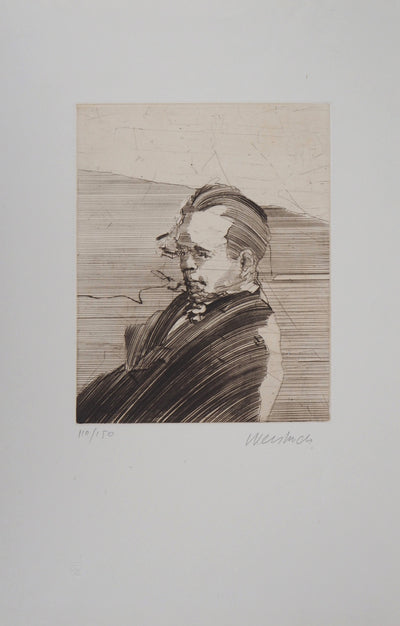 Claude WEISBUCH : Portrait d'homme - Gravure (détail)