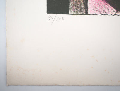 Hugh WEISS : L'homme-chat, 1978 - Lithographie (détail)