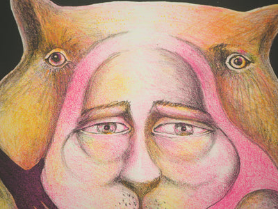 Hugh WEISS : L'homme-chat, 1978 - Lithographie (détail)