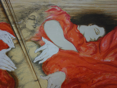 Henry WESTEL : Les dormeuses enchantées - Lithographie (détail)