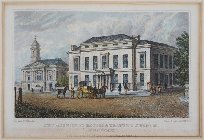 Nathaniel WHITTOCK : The assembly rooms & Trinity church - Gravure