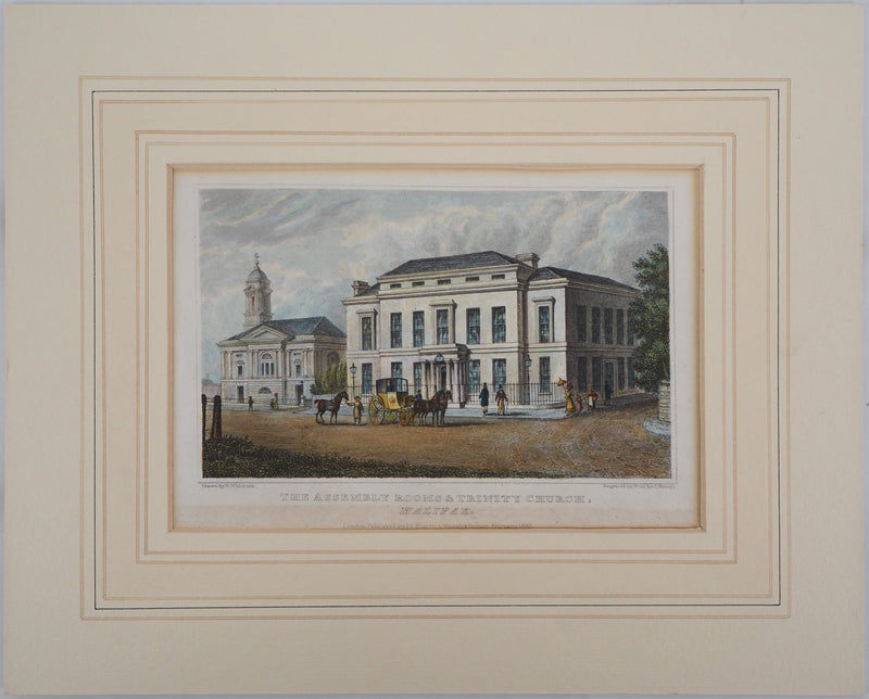 Nathaniel WHITTOCK : The assembly rooms & Trinity church - Gravure (détail)