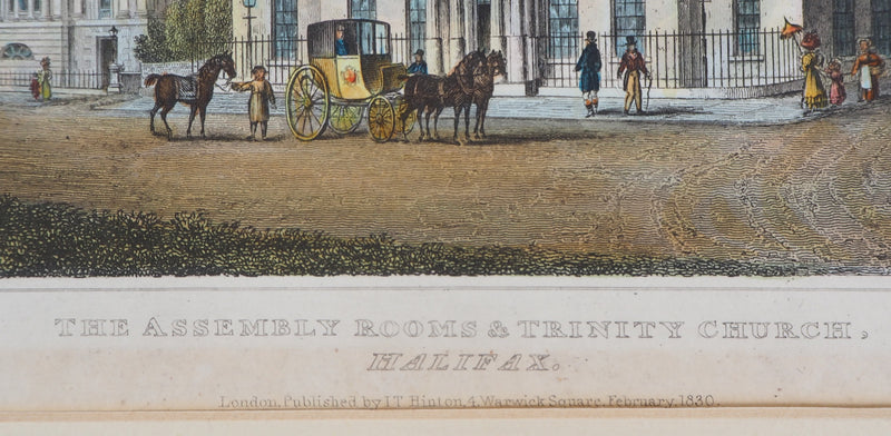 Nathaniel WHITTOCK : The assembly rooms & Trinity church - Gravure (détail)
