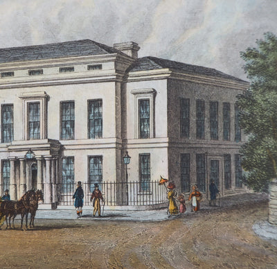 Nathaniel WHITTOCK : The assembly rooms & Trinity church - Gravure (détail)