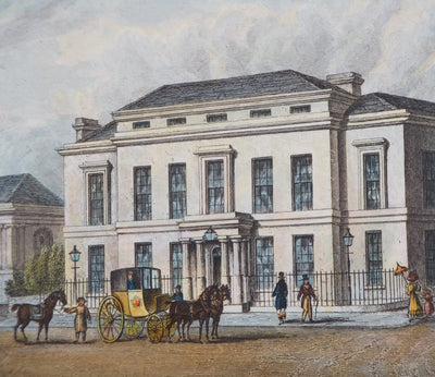 Nathaniel WHITTOCK : The assembly rooms & Trinity church - Gravure (détail)