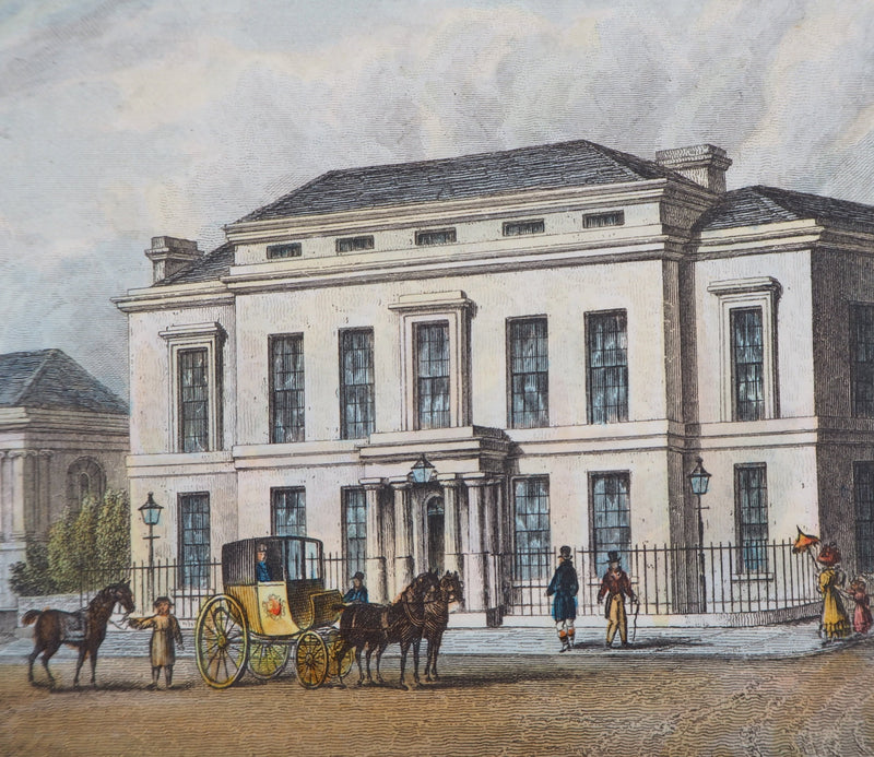 Nathaniel WHITTOCK : The assembly rooms & Trinity church - Gravure (détail)