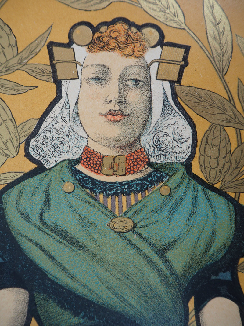 Adolphe WILLETTE : Femme et cacao (Cacao Van Houten), 1895 - Affiche (détail)