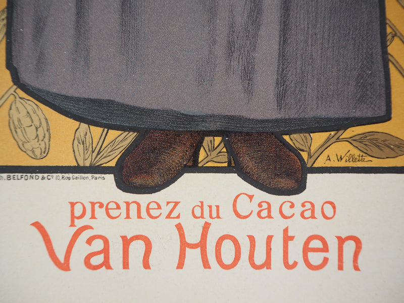 Adolphe WILLETTE : Femme et cacao (Cacao Van Houten), 1895 - Affiche (détail)