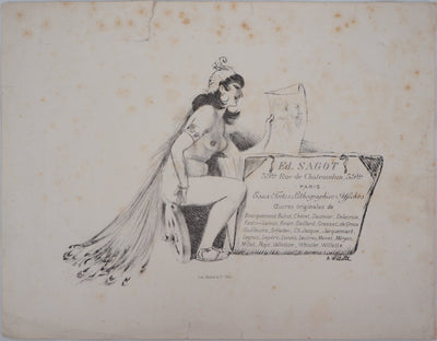 Adolphe WILLETTE : La muse des éditions Sagot - Lithographie