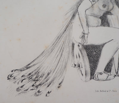 Adolphe WILLETTE : La muse des éditions Sagot - Lithographie (détail)