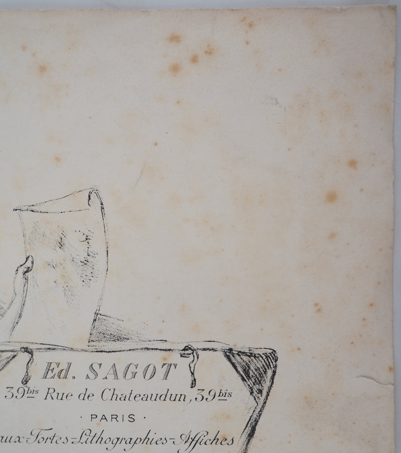 Adolphe WILLETTE : La muse des éditions Sagot - Lithographie (détail)