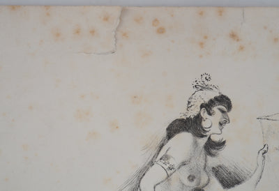 Adolphe WILLETTE : La muse des éditions Sagot - Lithographie (détail)