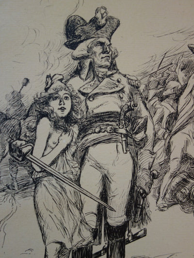 Adolphe WILLETTE : Valmy - Lithographie (détail)