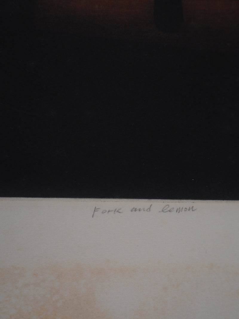 Tomoé YOKOI : Fork and Lemon - Gravure (détail)