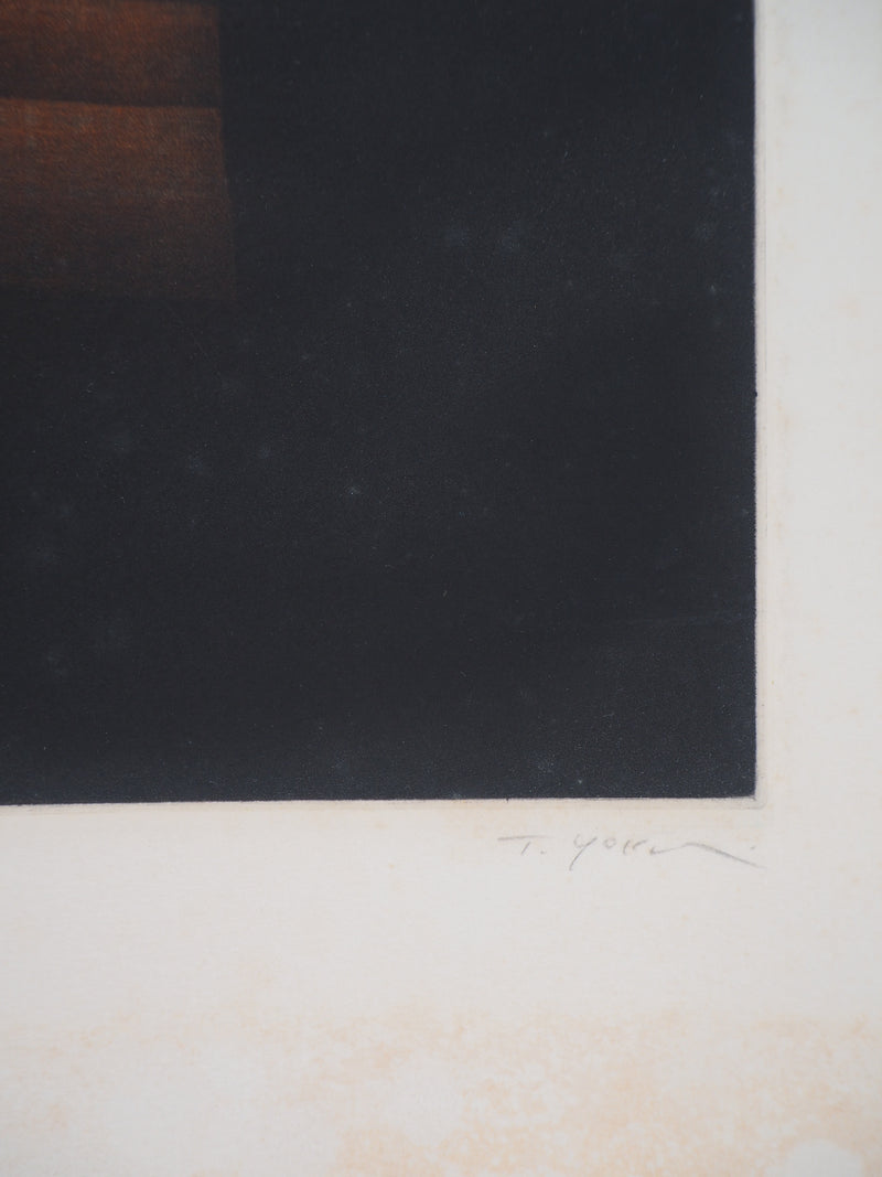 Tomoé YOKOI : Fork and Lemon - Gravure (détail)