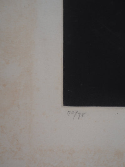 Tomoé YOKOI : Fork and Lemon - Gravure (détail)