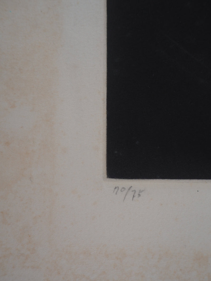 Tomoé YOKOI : Fork and Lemon - Gravure (détail)