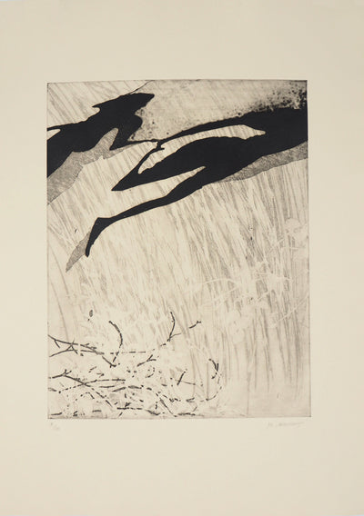  YUK : Composition noire et blanche - Gravure