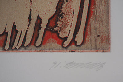 YUK : Figure surréaliste (Je sais qu'elle s'en va), 1991 - Gravure (détail)