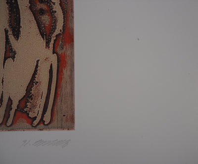  YUK : Figure surréaliste (Je sais qu'elle s'en va), 1991 - Gravure (détail)