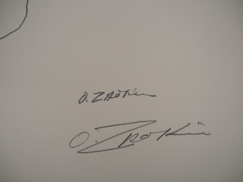 Ossip ZADKINE : Mythologie : Cerbère capturé, 1960 - Lithographie (détail)
