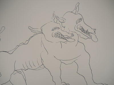 Ossip ZADKINE : Mythologie : Hercule et le Cerbère, 1960 - Lithographie (détail)