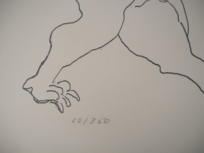 Ossip ZADKINE : Mythologie : Hercule et le Cerbère, 1960 - Lithographie (détail)
