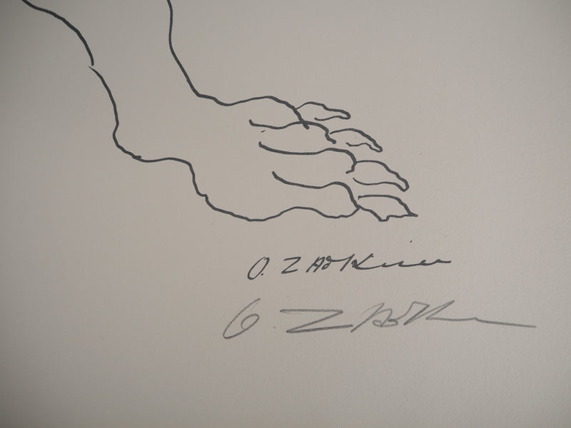 Ossip ZADKINE : Mythologie : Hercule et le Cerbère, 1960 - Lithographie (détail)