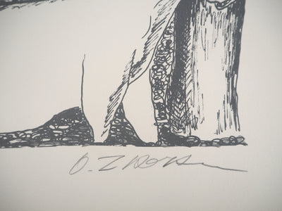 Ossip ZADKINE : Mythologie : Hercule et les écuries d'Augias, 1960 - Lithographie (détail)
