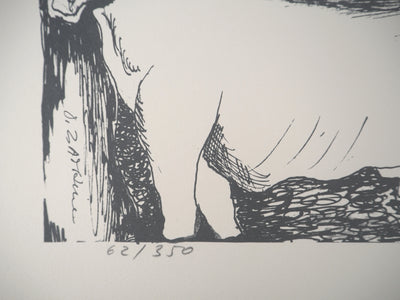 Ossip ZADKINE : Mythologie : Hercule et les écuries d'Augias, 1960 - Lithographie (détail)