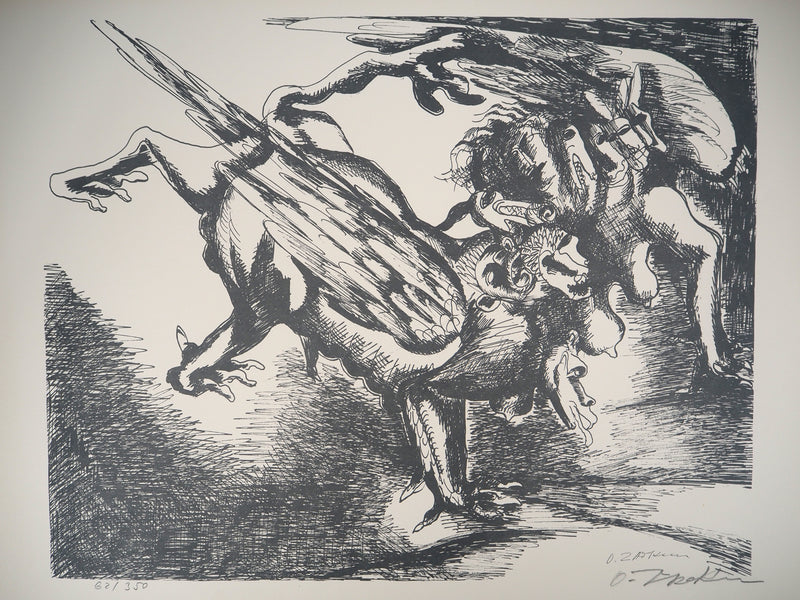 Ossip ZADKINE : Mythologie : Hercule luttant contre l&