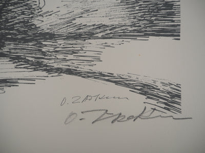 Ossip ZADKINE : Mythologie : Hercule luttant contre l'hydre de Lerne, 1960 - Lithographie (détail)