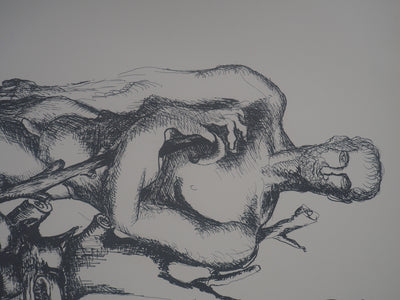 Ossip ZADKINE : Mythologie : Hercule triomphant face à Cerbère, 1960 - Lithographie (détail)