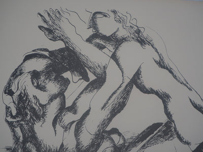 Ossip ZADKINE : Mythologie : Hercule et la ceinture d'Hippolyte, 1960 - Lithographie (détail)