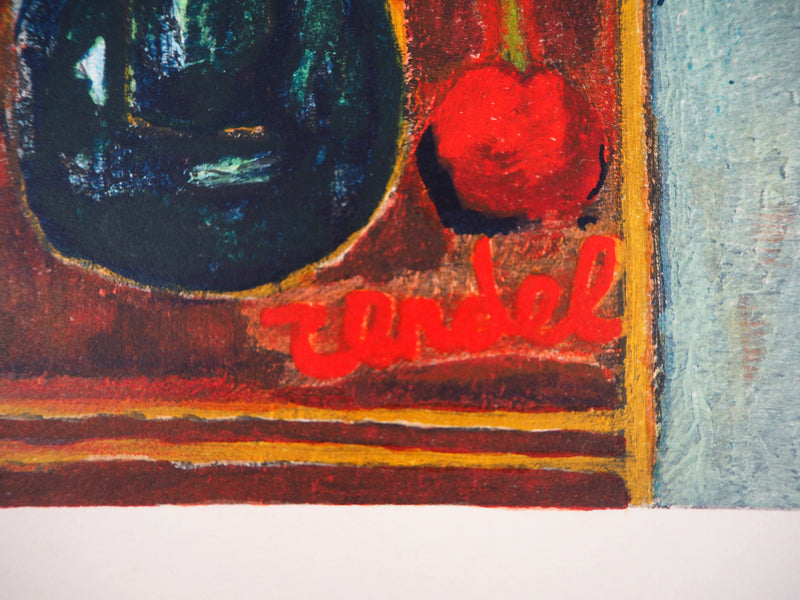 Gabriel ZENDEL : Bouquet de pavots rouges, 1958 - Lithographie (détail)